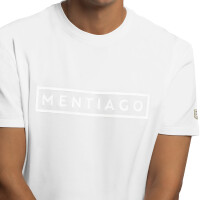 Herren T-Shirt mit gummiertem Logo-Print Weiß S 4