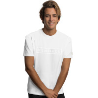 Herren T-Shirt mit gummiertem Logo-Print Weiß S 5
