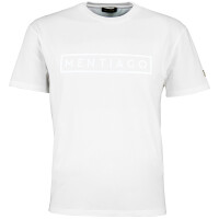 Herren T-Shirt mit gummiertem Logo-Print Weiß XL 1
