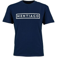 Herren T-Shirt mit gummiertem Logo-Print Navyblau M 1