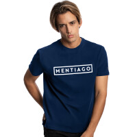 Herren T-Shirt mit gummiertem Logo-Print Navyblau M 5