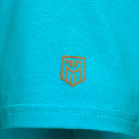Herren T-Shirt mit gummiertem Logo-Print Türkis L 3