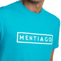 Herren T-Shirt mit gummiertem Logo-Print Türkis L 4