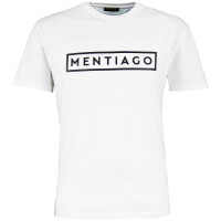 Herren T-Shirt mit gummiertem Logo Weiß M 1