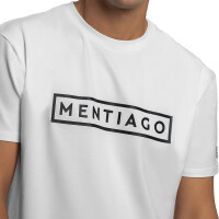Herren T-Shirt mit gummiertem Logo Weiß M 2