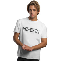 Herren T-Shirt mit gummiertem Logo Weiß M 5