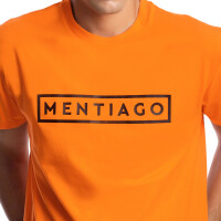 Herren T-Shirt mit gummiertem Logo Orange M 5
