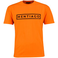 Herren T-Shirt mit gummiertem Logo Orange L 1