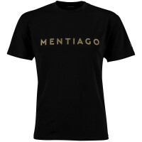 Herren T-Shirt mit MENTIAGO Logo gummiert Schwarz L 1