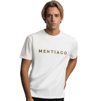 Herren T-Shirt mit MENTIAGO Logo gummiert Weiß S 3