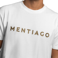 Herren T-Shirt mit MENTIAGO Logo gummiert Weiß S 4