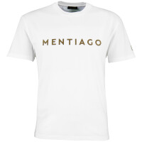Herren T-Shirt mit MENTIAGO Logo gummiert Weiß XL 5