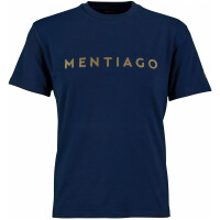 Herren T-Shirt mit MENTIAGO Logo gummiert Navyblau L 4