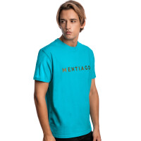 Herren T-Shirt mit MENTIAGO Logo gummiert Türkis S 2