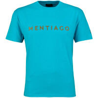 Herren T-Shirt mit MENTIAGO Logo gummiert Türkis S 3
