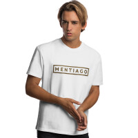 Herren T-Shirt mit gummiertem Print Weiß M 5