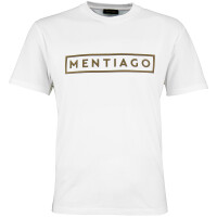 Herren T-Shirt mit gummiertem Print Weiß 3XL 1