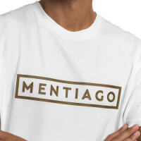 Herren T-Shirt mit gummiertem Print Weiß 3XL 3