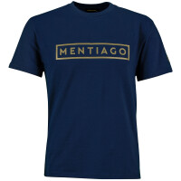 Herren T-Shirt mit gummiertem Print Navyblau S 1