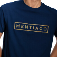 Herren T-Shirt mit gummiertem Print Navyblau L 3