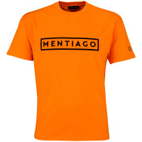 Herren T-Shirt mit beflocktem Logo-Print Orange M 2