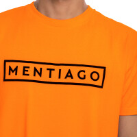 Herren T-Shirt mit beflocktem Logo-Print Orange XL 2
