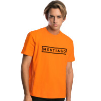 Herren T-Shirt mit beflocktem Logo-Print Orange 3XL 2