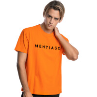 Herren T-Shirt mit beflocktem Logo Orange L 2