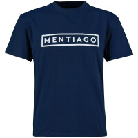 Herren T-Shirt mit beflocktem Print Navyblau L 5