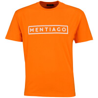 Herren T-Shirt mit beflocktem Print Orange S 1