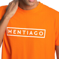 Herren T-Shirt mit beflocktem Print Orange M 2