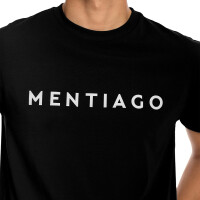 Herren T-Shirt mit MENTIAGO Print beflockt Schwarz XL 1