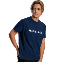 Herren T-Shirt mit MENTIAGO Print beflockt Navyblau XL 2