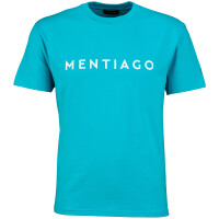Herren T-Shirt mit MENTIAGO Print beflockt Türkis 2XL 3