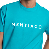 Herren T-Shirt mit MENTIAGO Print beflockt Türkis 3XL 3