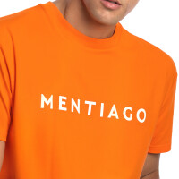 Herren T-Shirt mit MENTIAGO Print beflockt Orange L 1