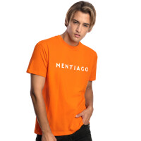 Herren T-Shirt mit MENTIAGO Print beflockt Orange 2XL 5