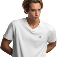 Herren T-Shirt mit V-Ausschnitt Weiß S 2