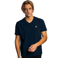 Herren T-Shirt mit V-Ausschnitt Navyblau XL 5