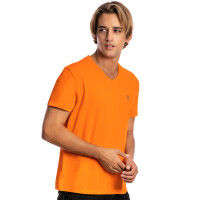 Herren T-Shirt mit V-Ausschnitt Orange 2XL 1