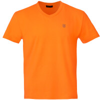 Herren T-Shirt mit V-Ausschnitt Orange 3XL 3