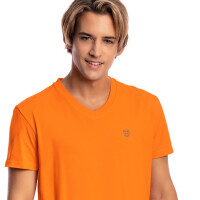 Herren T-Shirt mit V-Ausschnitt Orange 3XL 4