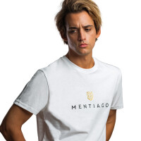Herren T-Shirt mit Mentiago Logo Weiß 3XL 4