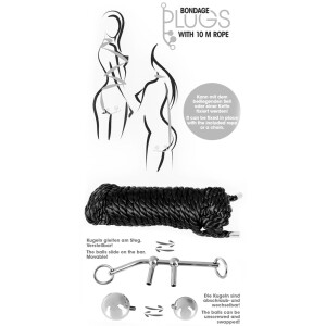 Bondage Plugs with 10 m rope