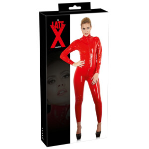 Latex Catsuit rot L