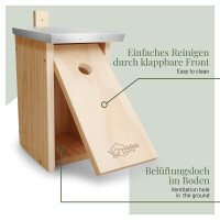 Nistkasten mit Metalldach für Kohlmeisen & Co. – Wetterfest und langlebig