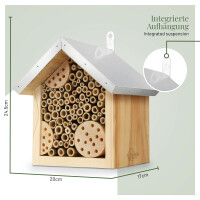 Bienenhotel mit Metalldach - Artgerechte Nisthilfe für Wildbienen