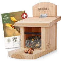 Eichhörnchen-Futterhaus aus Massivholz,