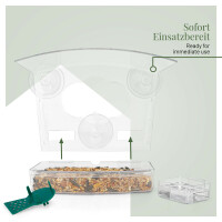 3IN1 Fenster-Futterhaus für Vögel: Futterschale, Tränke, Halter