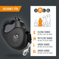 Professionelle Rollleine M - 5m für Hunde bis 25kg, Erg